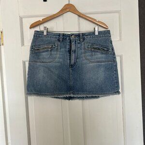 Denim Frayed Skort